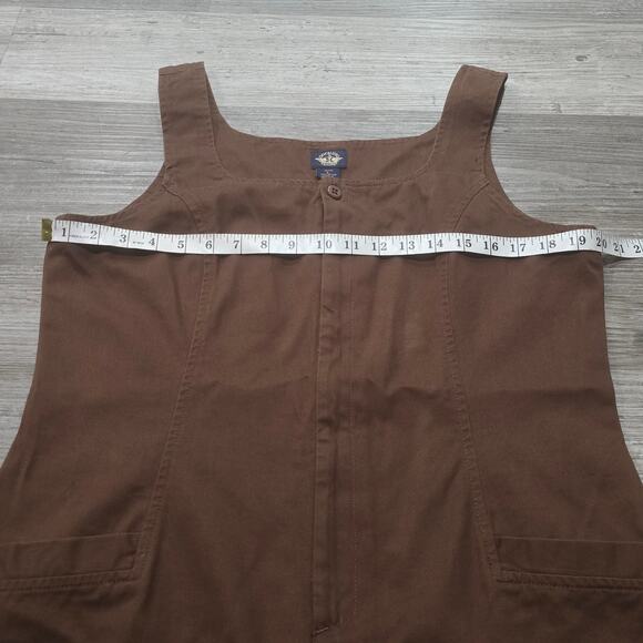 Vintage Dockers Brown Sleeveless Dress Zip Front & Pockets - Picture 5 of 8
